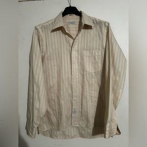 Christian Dior Beige Long Sleeve Button Down Shirt Mens Large